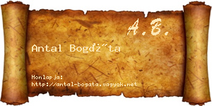 Antal Bogáta névjegykártya